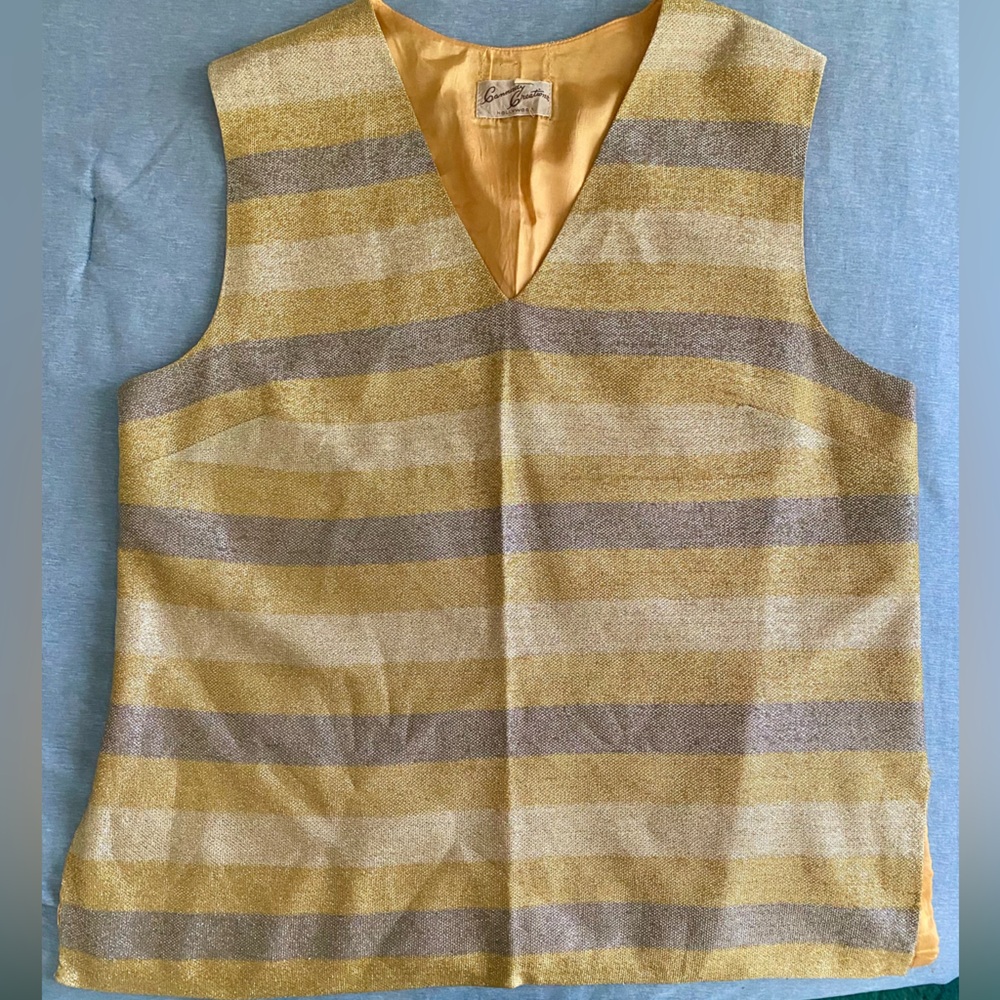 Silver and Gold Striped Cannady Creation blouse